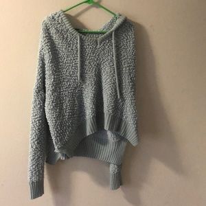 Light blue Sherpa-style hoodie